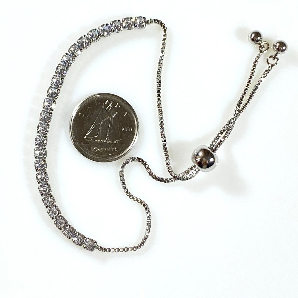 Sterling Silver Adjustable Tennis Bracelet - Picture 10 of 10